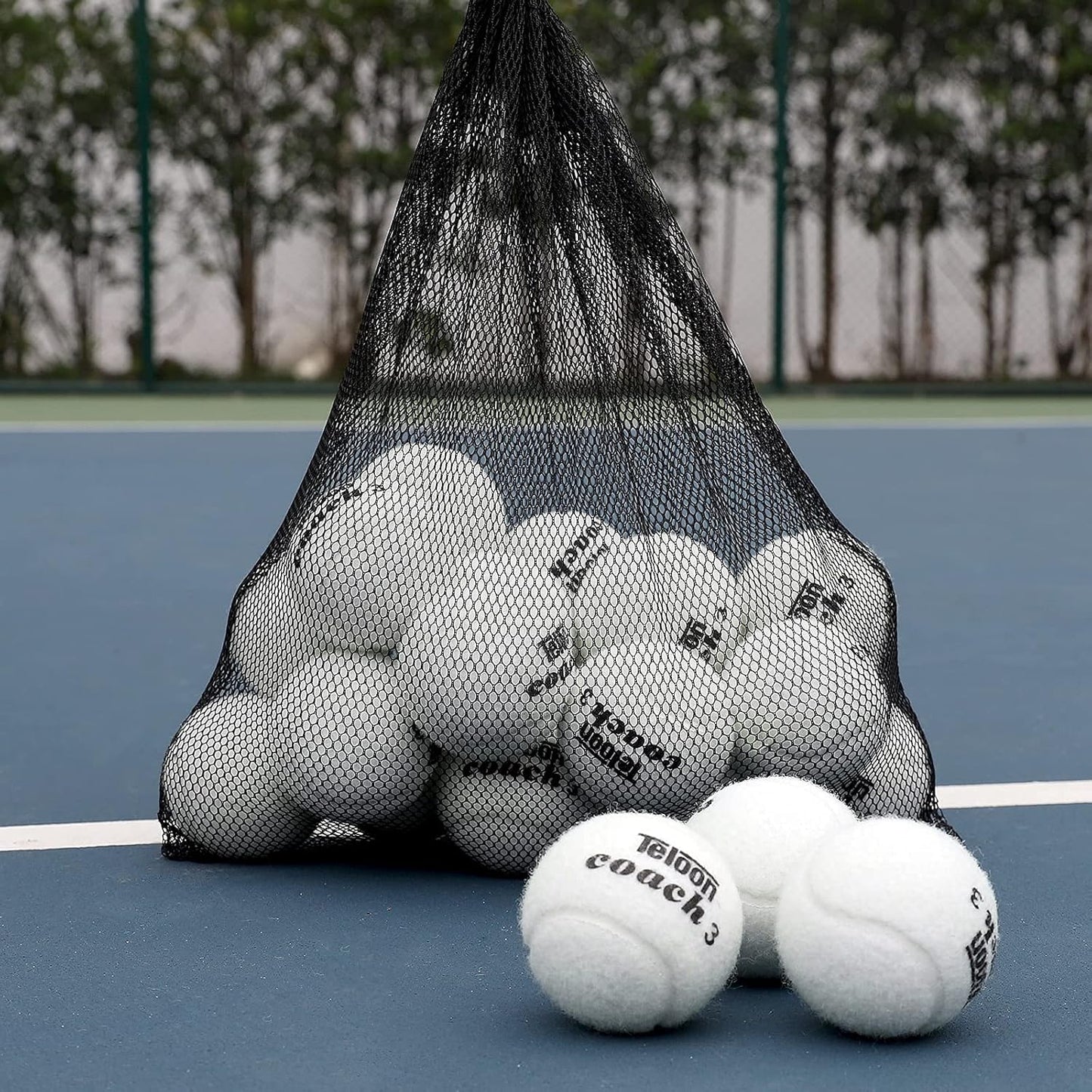 Pressureless Training Tennis Balls - Available in 12 or 18 Count with Mesh Carry Bag, Four Color Options for Beginners