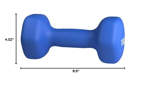 Amazon Basics Neoprene Coated Hexagon Workout Dumbbell Hand Weight, Set of 2, 4 Pound, Blue
