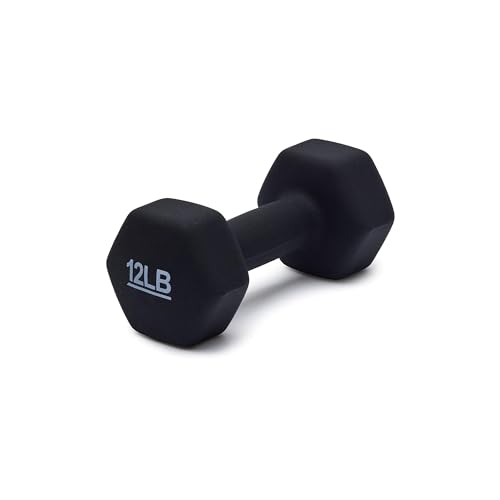 Amazon Basics Neoprene Coated Hexagon Workout Dumbbell Hand Weight, Set of 2, 4 Pound, Blue