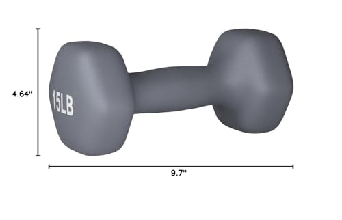 Amazon Basics Neoprene Coated Hexagon Workout Dumbbell Hand Weight, Set of 2, 4 Pound, Blue