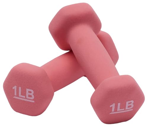 Amazon Basics Neoprene Coated Hexagon Workout Dumbbell Hand Weight, Set of 2, 4 Pound, Blue