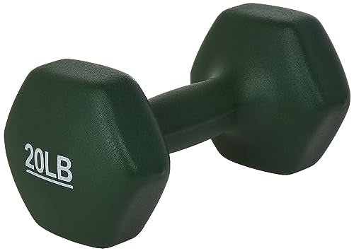 Amazon Basics Neoprene Coated Hexagon Workout Dumbbell Hand Weight, Set of 2, 4 Pound, Blue