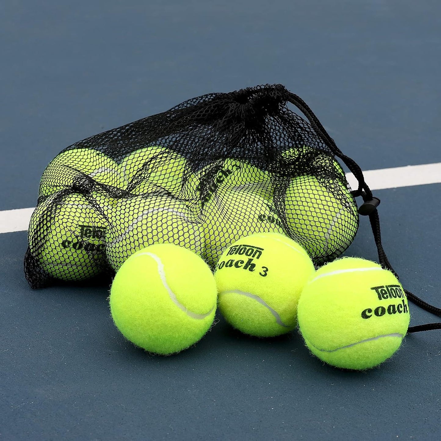 Pressureless Training Tennis Balls - Available in 12 or 18 Count with Mesh Carry Bag, Four Color Options for Beginners