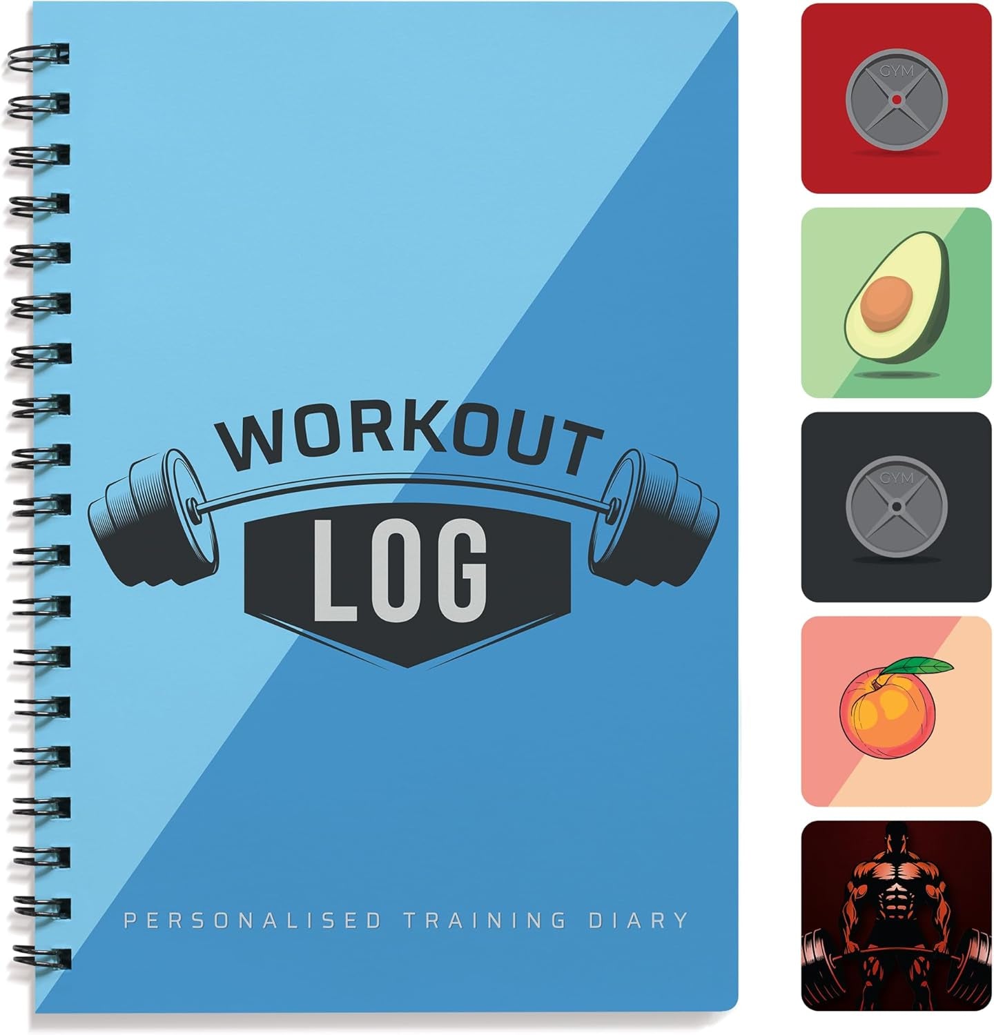 Workout Planner for Daily Fitness Tracking & Goals Setting - A5 Size, 6” X 8”, Charcoal Gray - Men & Women Personal Home & Gym Training Diary - Log Book Journal - by