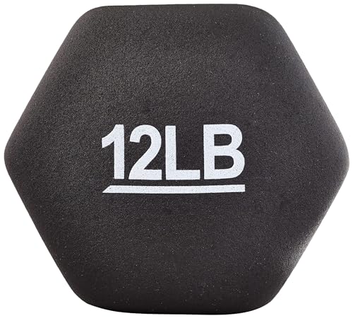 Amazon Basics Neoprene Coated Hexagon Workout Dumbbell Hand Weight, Set of 2, 4 Pound, Blue