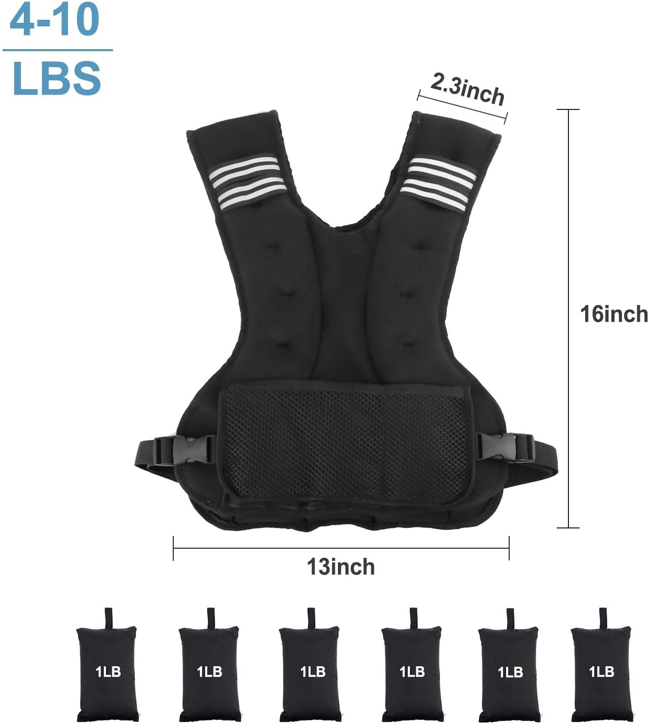 Adjustable Weighted Vest for Men Women Weights Included, 4-10Lbs/11-20Lbs Body Weight Vests Adjustable for Running, Training Workout, Jogging, Walking