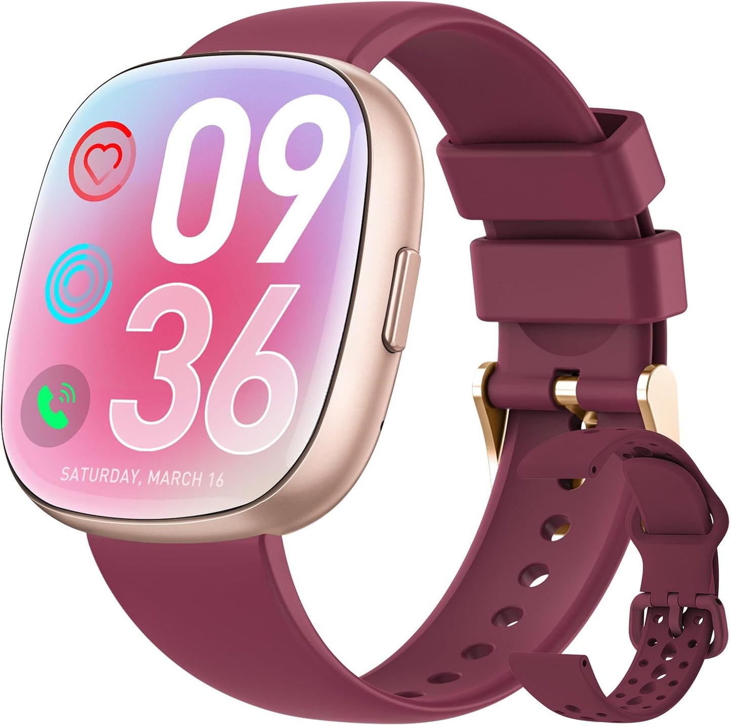Smart Watches for Women Men with Call: Fitness Trackers with 24-Hour Heart Rate Spo2 Sleep Monitor 5ATM Waterproof 120+ Sport Mode Watches for Women Gift Compatible with Iphone Android Phones(3 Bands)