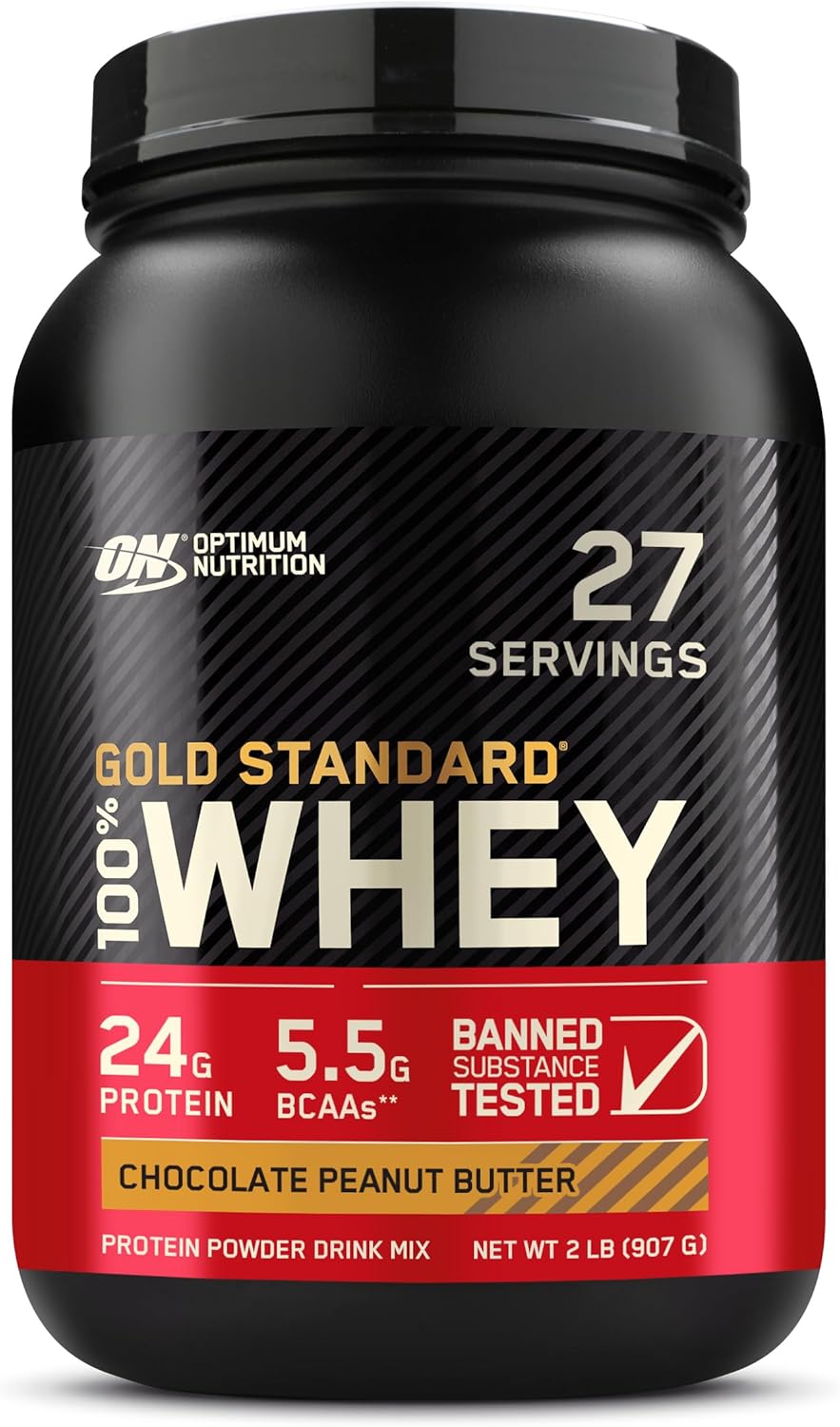 Gold Standard 100% Whey Protein Powder, Double Rich Chocolate, 2 Pound (Packaging May Vary)