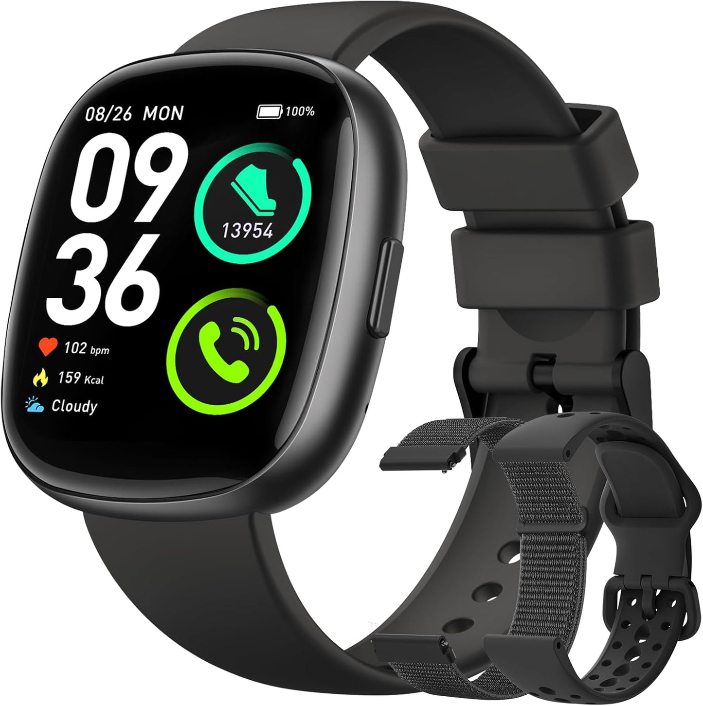 Smart Watches for Women Men with Call: Fitness Trackers with 24-Hour Heart Rate Spo2 Sleep Monitor 5ATM Waterproof 120+ Sport Mode Watches for Women Gift Compatible with Iphone Android Phones(3 Bands)