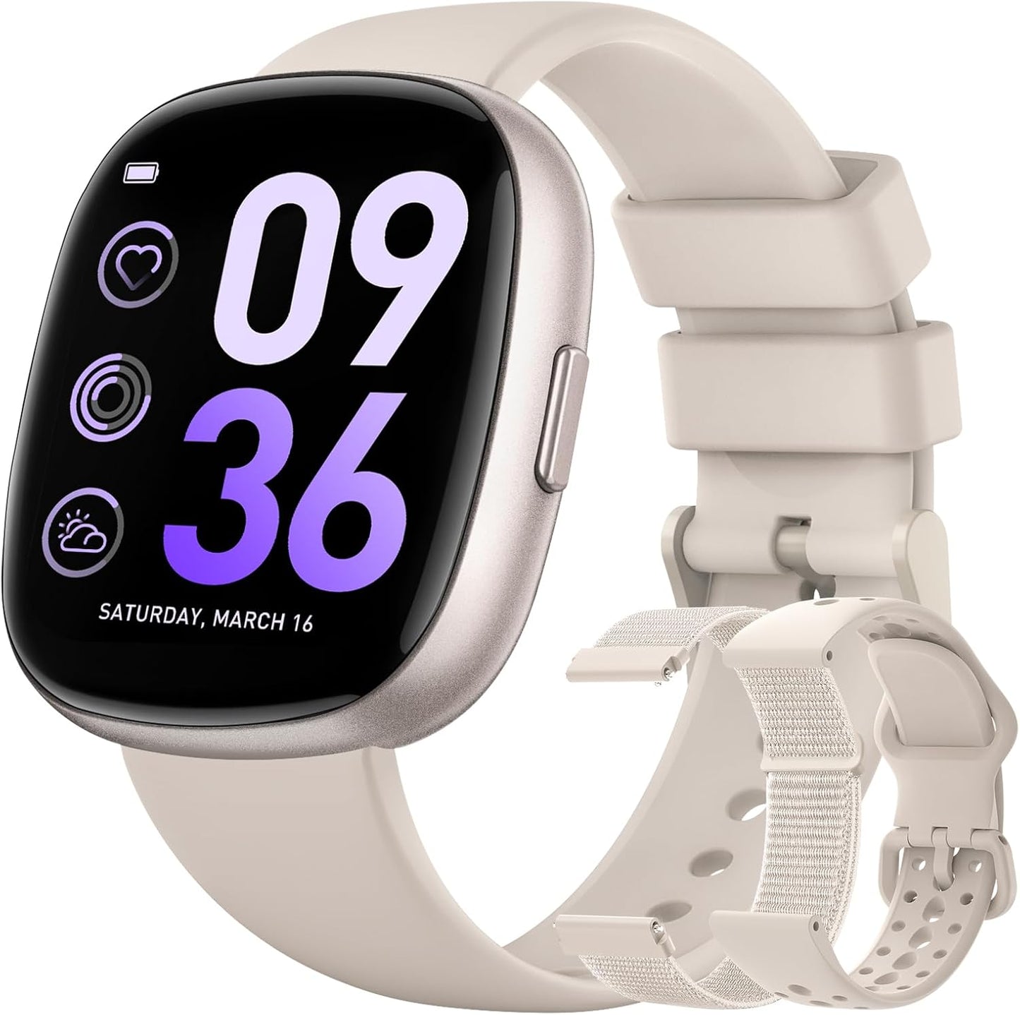 Smart Watches for Women Men with Call: Fitness Trackers with 24-Hour Heart Rate Spo2 Sleep Monitor 5ATM Waterproof 120+ Sport Mode Watches for Women Gift Compatible with Iphone Android Phones(3 Bands)