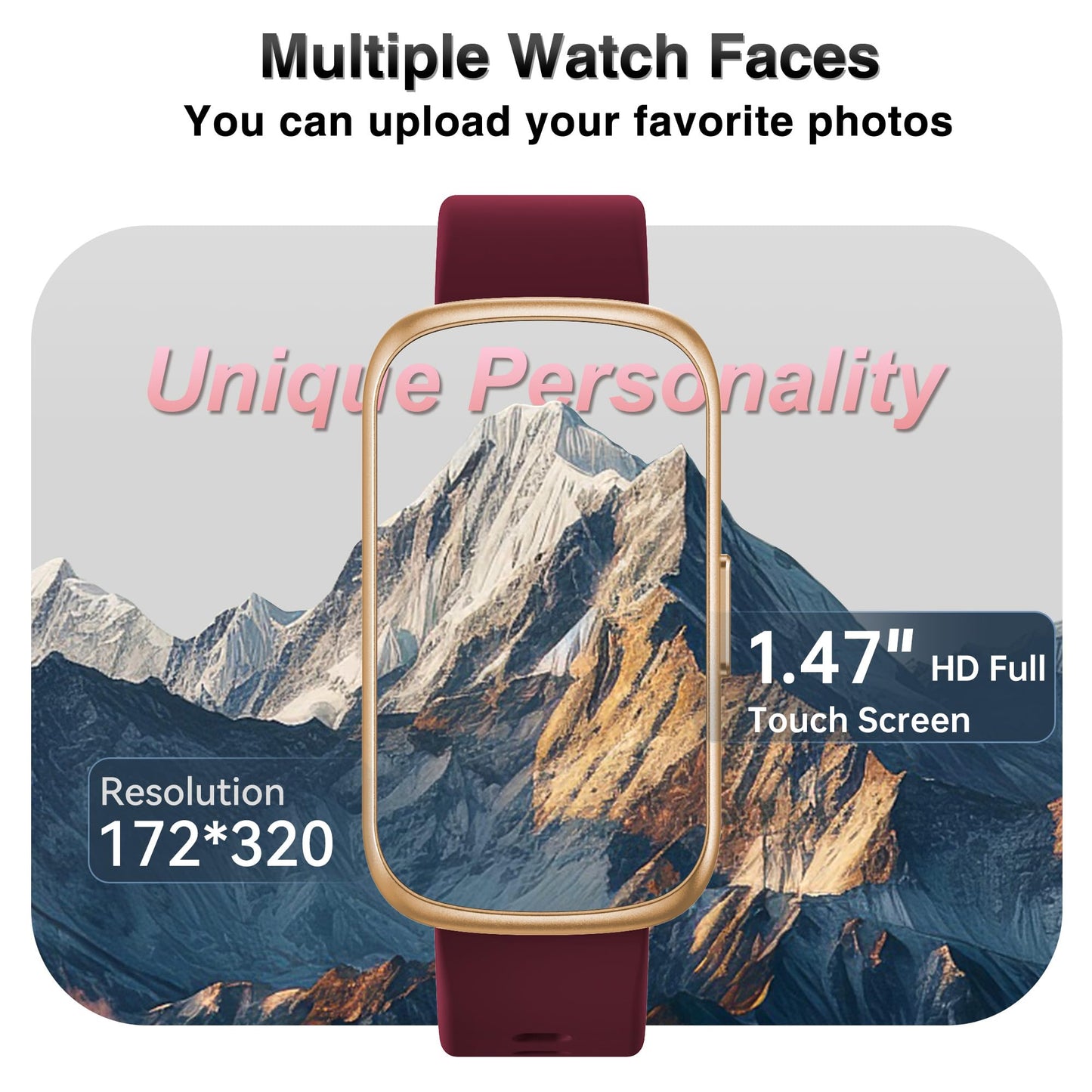 Health Fitness Tracker, Smart Watches for Women Men with 24/7 Heart Rate Blood Oxygen Monitor, Sleep Tracker, Calories & Pedometer, IP68 Waterproof Activity Trackers & Fitness Watch for Android&iPhone