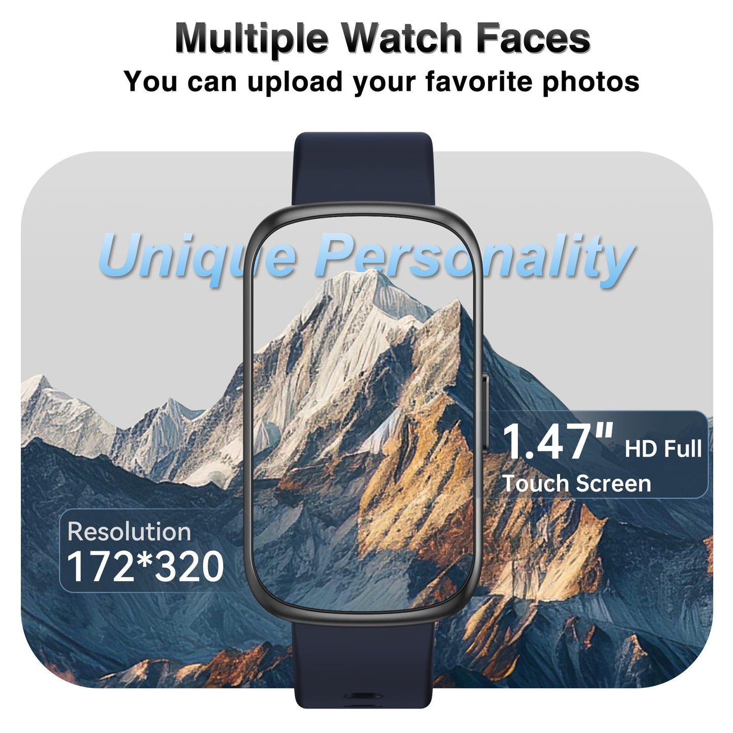 Health Fitness Tracker, Smart Watches for Women Men with 24/7 Heart Rate Blood Oxygen Monitor, Sleep Tracker, Calories & Pedometer, IP68 Waterproof Activity Trackers & Fitness Watch for Android&iPhone