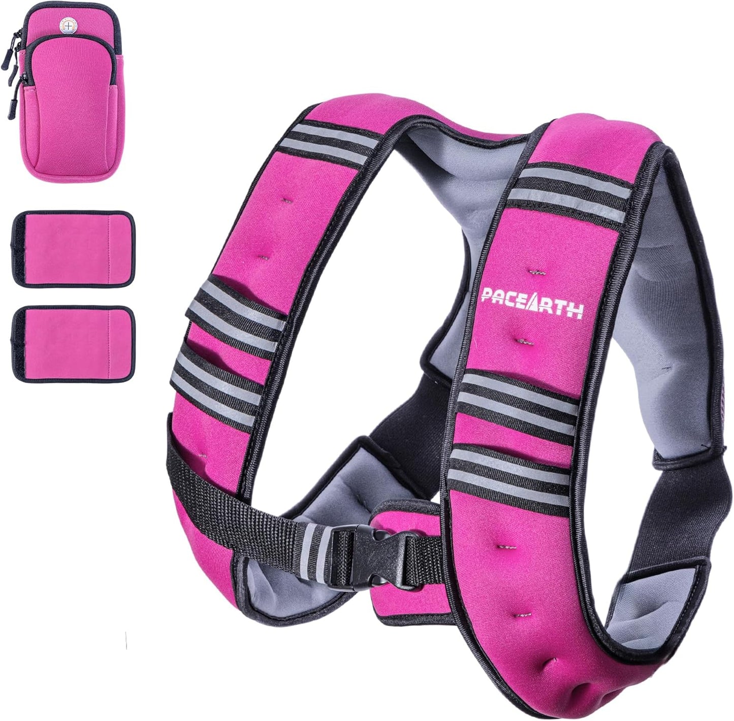 Weighted Vest,4Lb/6Lb/10Lb/12Lb/16Lb/20Lb/25Lb/30Lb Weight Vest with Reflective Stripe, Body Weight Vests Adjustable for Men, Women Workout, Strength Training, Running, Walking, Jogging