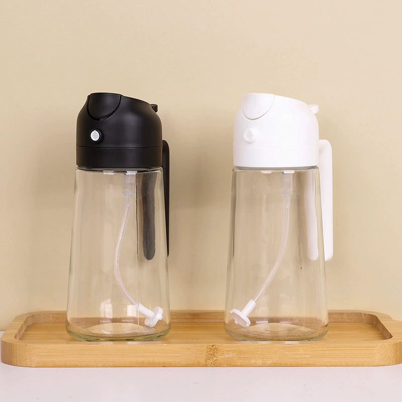 Glass Spray Oil Bottle Jar Spray Dual-Use Air Fryer Kitchen For Home Spray Oil Dispenser Oil Tank Seasoning Pour Oil