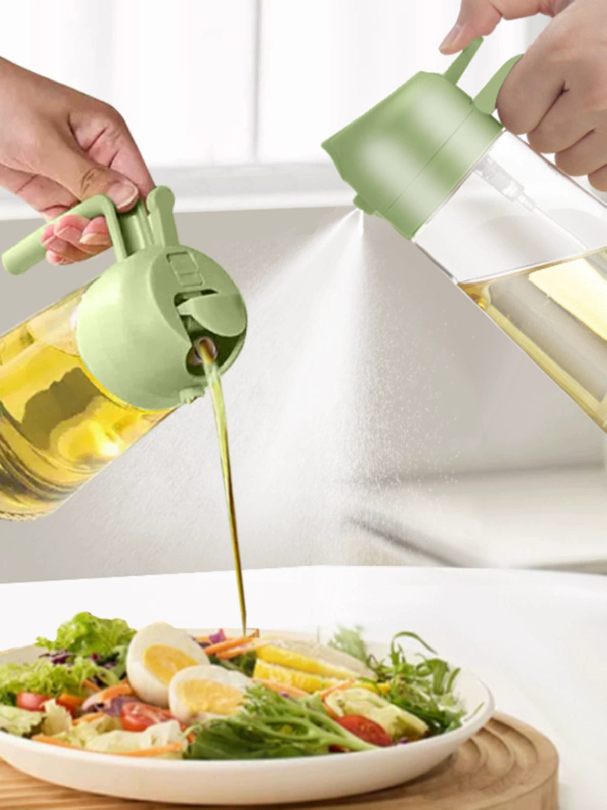 Anmai Glass Oiler Spray Dual-Purpose Oil Bottle Air Fryer Kitchen For Home Atomization Fuel Injector Food Grade Leak-Proof