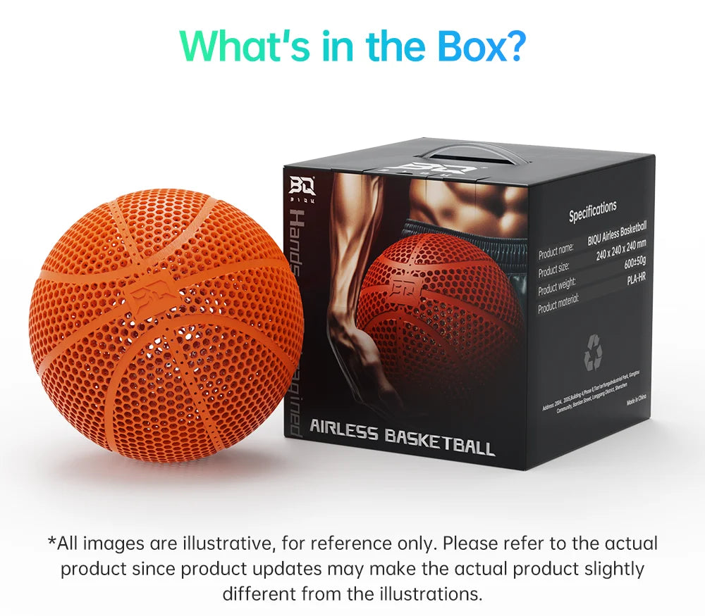 BIQU Airless Basketball PLA-HR Filament Print PLA Eco-friendly Diameter 220mm 240MM Ball 3D Printer DIY Model