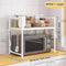 Durable Microwave Stand Shelf - Heavy Duty Countertop Rack for Oven, Spice & Dish Storage with Hooks, Plastic Utility Organizer