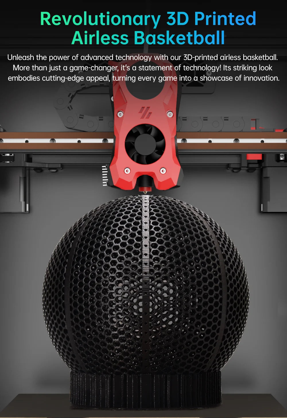 BIQU Airless Basketball PLA-HR Filament Print PLA Eco-friendly Diameter 220mm 240MM Ball 3D Printer DIY Model