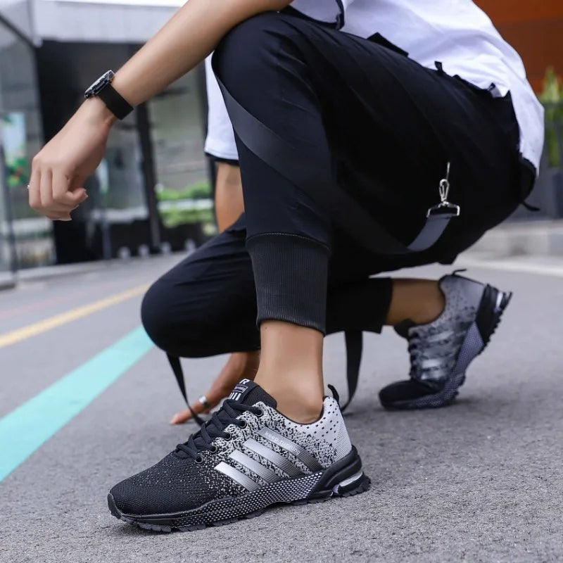 MAEDEF Men Running Sport Shoes Breathable Casual Sneakers Lace-up Outdoor Sports Mens Shoes Large Size 48 Trainer Men Sneaker