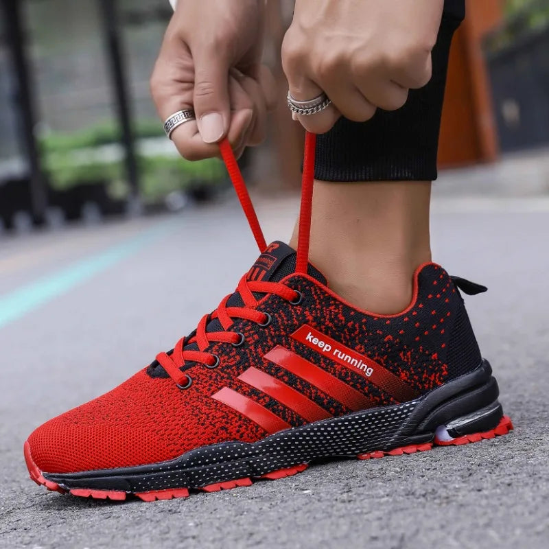 MAEDEF Men Running Sport Shoes Breathable Casual Sneakers Lace-up Outdoor Sports Mens Shoes Large Size 48 Trainer Men Sneaker