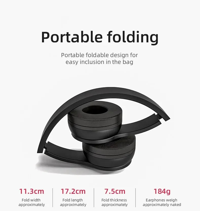 Stereo P47 Headset 5.0 Bluetooth Headset Folding Series Wireless Sports Game Headset for iPhone XiaoMi