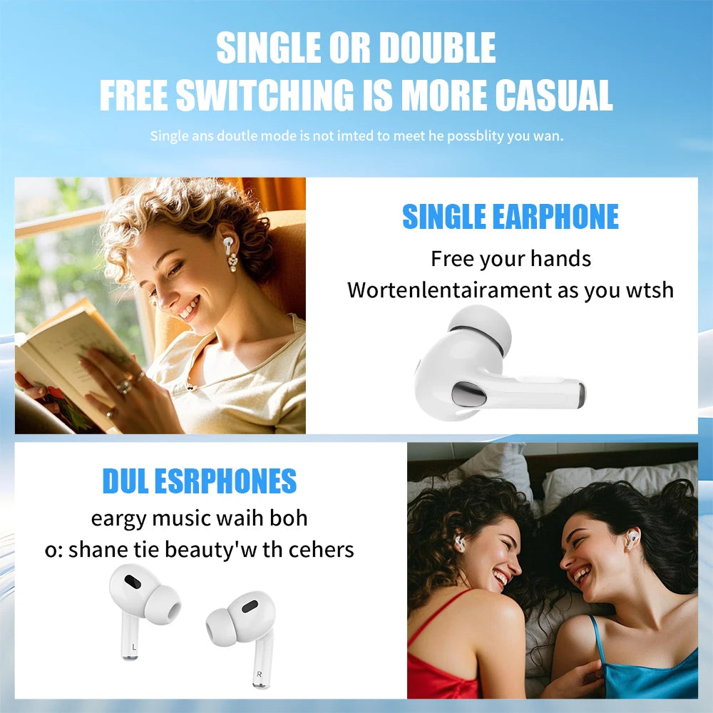 A8 Pro Pods Wireless Bluetooth Earphones ANC Noise Reduction Wireless Headphones Pod Like Air pods Ear Buds For IPhone Android