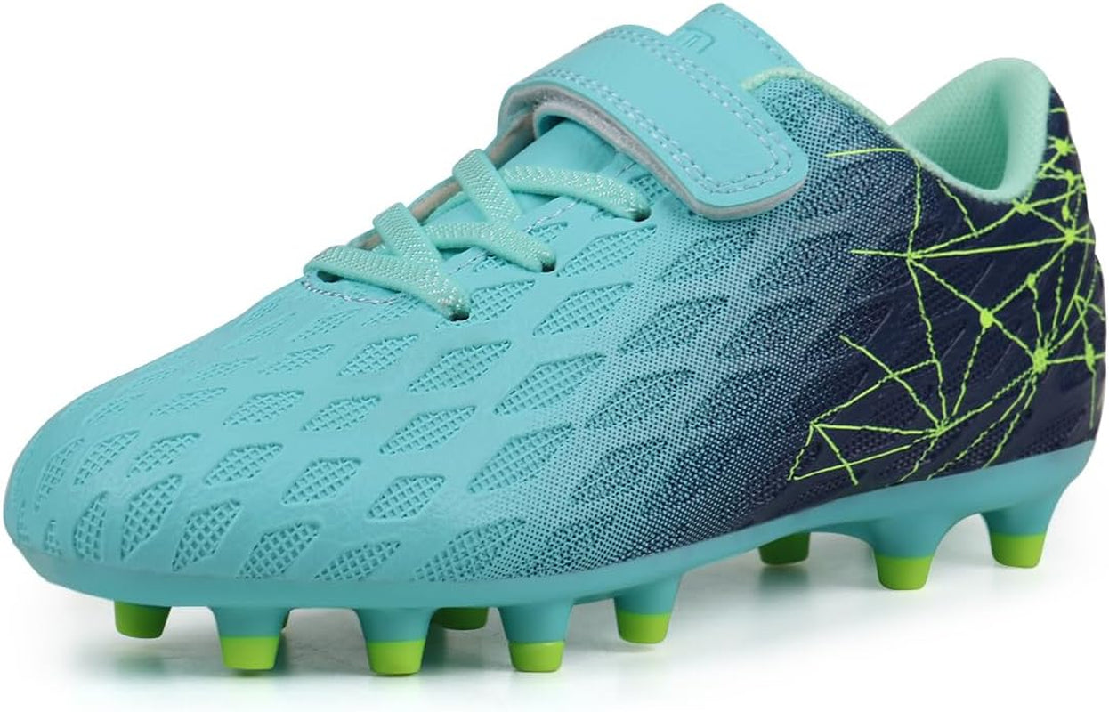 Kids Firm Ground Soccer Cleats Boys Girls Athletic Outdoor Football Shoes