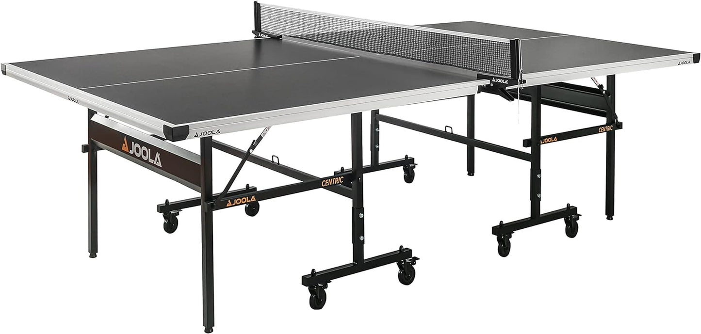 inside - Professional MDF Indoor Table Tennis Table with Quick Clamp Ping Pong Net and Post Set - 10 Minute Easy Assembly - Ping Pong Table with Single Player Playback Mode