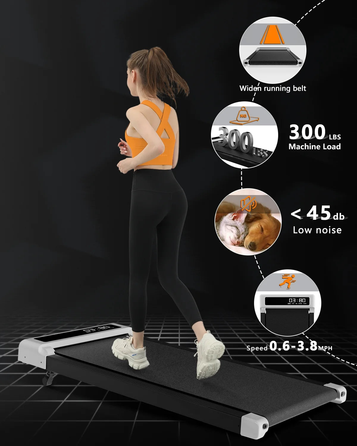 Incline Walking Pad Treadmill - 2-in-1 Compact Treadmill for Walking and Jogging, 2.5HP for Home Office with Remote Control and LED Display