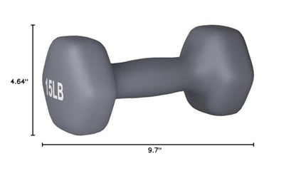 Amazon Basics Neoprene Coated Hexagon Workout Dumbbell Hand Weight, Set of 2, 4 Pound, Blue