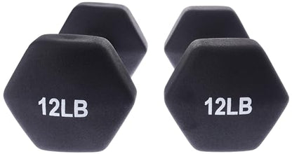 Amazon Basics Neoprene Coated Hexagon Workout Dumbbell Hand Weight, Set of 2, 4 Pound, Blue