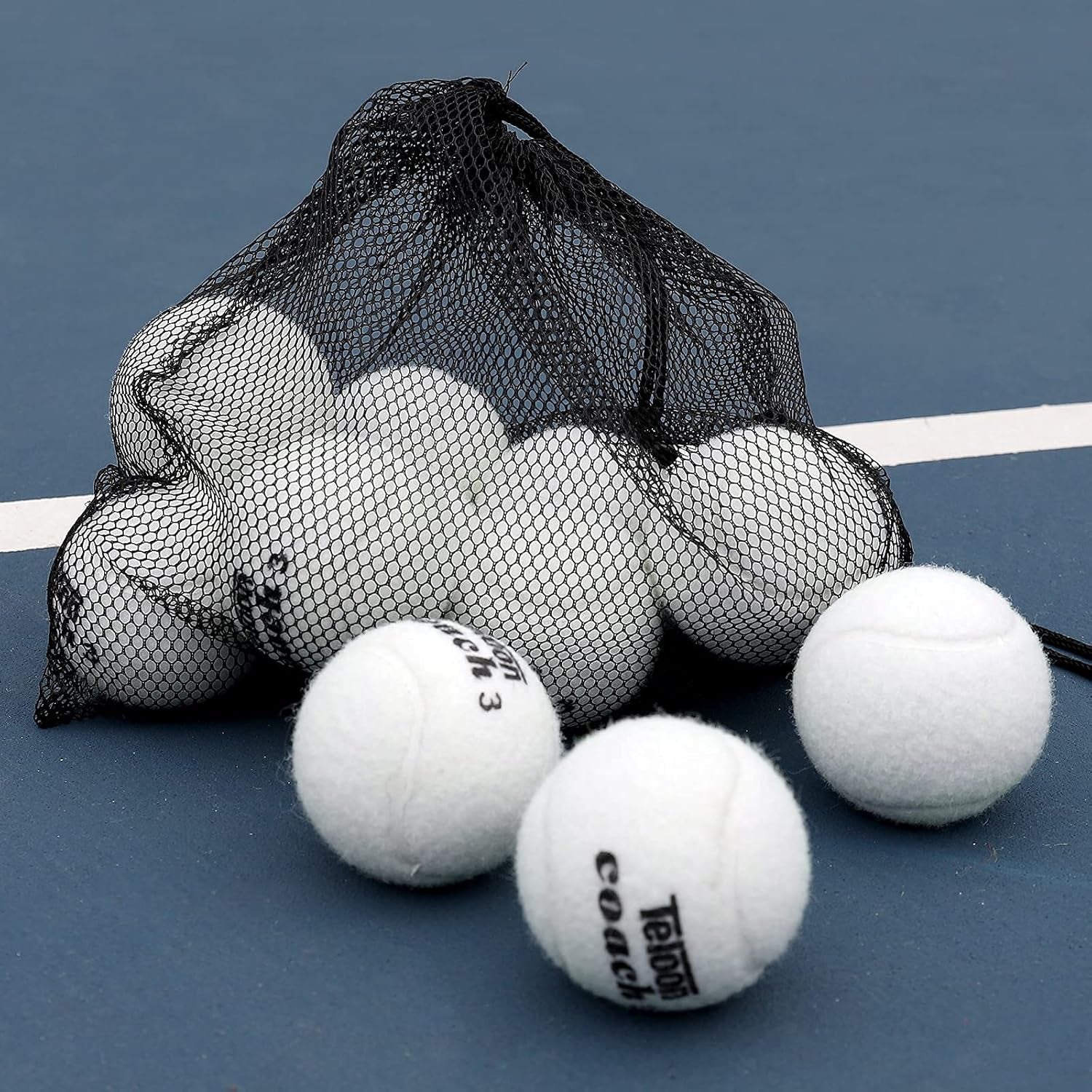 Pressureless Training Tennis Balls - Available in 12 or 18 Count with Mesh Carry Bag, Four Color Options for Beginners