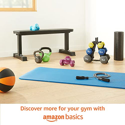 Amazon Basics Neoprene Coated Hexagon Workout Dumbbell Hand Weight, Set of 2, 4 Pound, Blue
