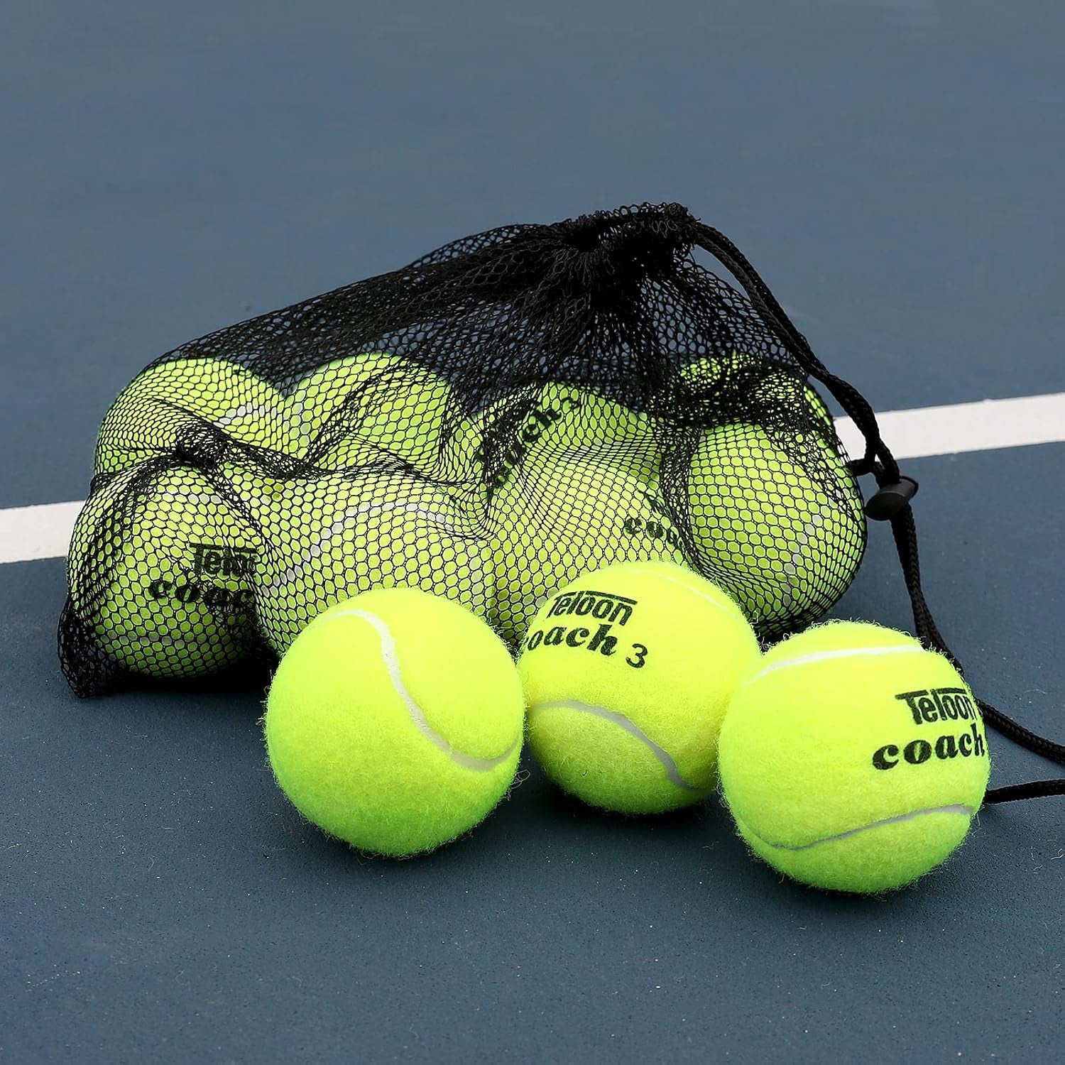 Pressureless Training Tennis Balls - Available in 12 or 18 Count with Mesh Carry Bag, Four Color Options for Beginners