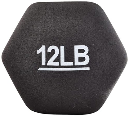Amazon Basics Neoprene Coated Hexagon Workout Dumbbell Hand Weight, Set of 2, 4 Pound, Blue
