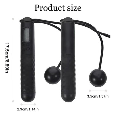 Skipping Rope with Counter, Gravity Ball Jump Rope, Cordless Jump Rope, Intelligent Timed Weighted Jump Rope, Adjustable Digital Counting Cordless Weighted Jump Rope for Lose Weight - Cordless-Black