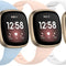 [3 PACK] Silicone Slim Band Compatible with Fitbit Versa 4 Bands Women Men, Soft Narrow Sport Strap Wristbands for Versa 4/Versa 3/Sense 2/Sense
