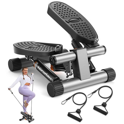 Niceday Steppers for Exercise, Stair Stepper with Resistance Bands, Mini Stepper with 300LBS Loading Capacity, Hydraulic Fitness Stepper with LCD Monitor