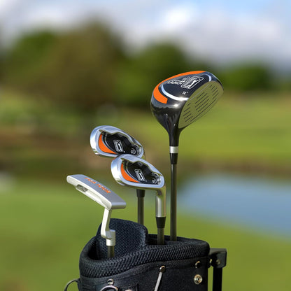 G1 Series Orange Kids Golf Club Set| Golf Clubs and Sets for Height 5'2"-5'10"| Complete Golf Club Sets W/A Golf Driver, Putter & Golf Bag| Young Men & Women Golf Clubs Ages 12-17
