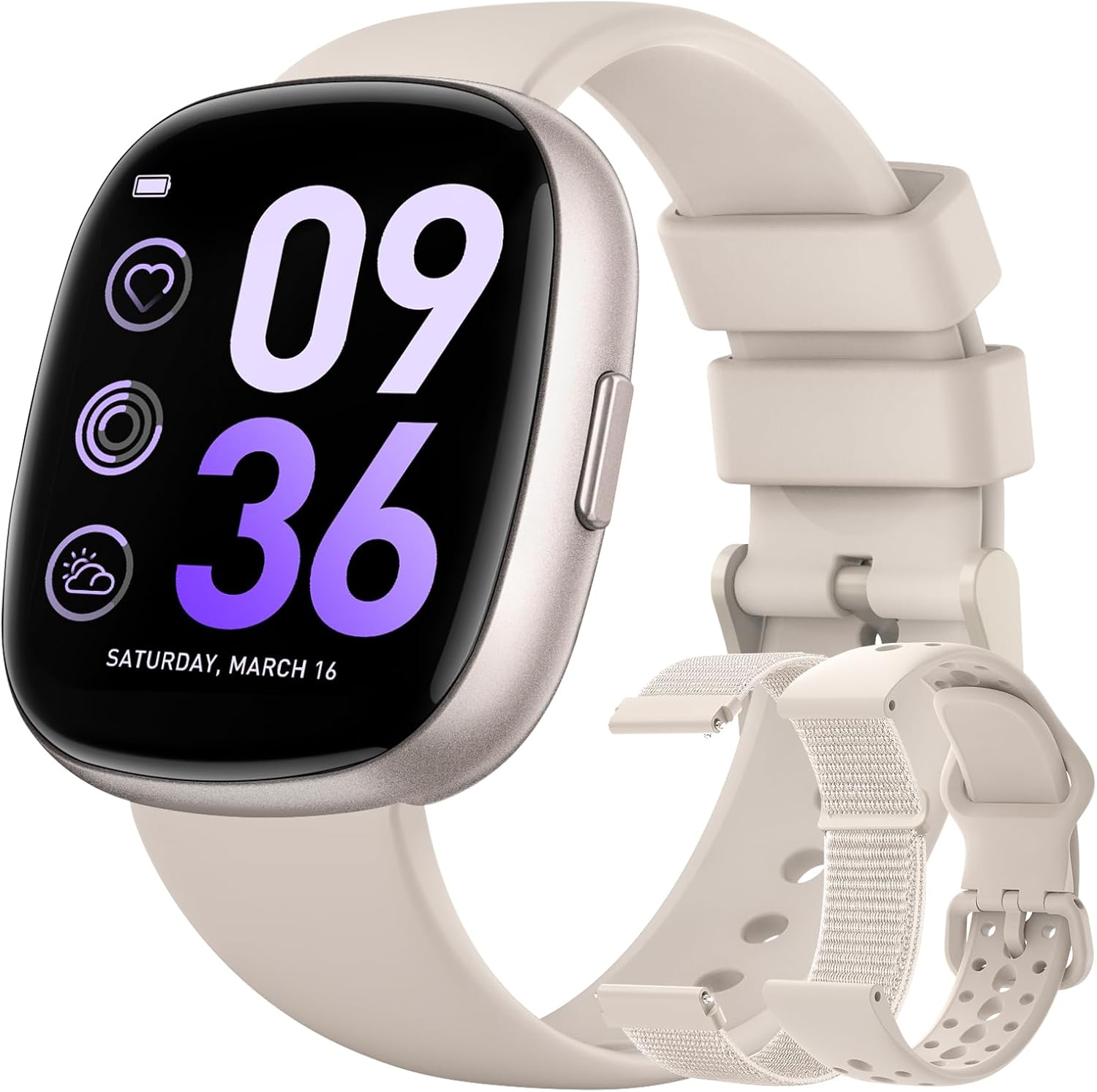 Smart Watches for Women Men with Call: Fitness Trackers with 24-Hour Heart Rate Spo2 Sleep Monitor 5ATM Waterproof 120+ Sport Mode Watches for Women Gift Compatible with Iphone Android Phones(3 Bands)