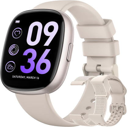 Smart Watches for Women Men with Call: Fitness Trackers with 24-Hour Heart Rate Spo2 Sleep Monitor 5ATM Waterproof 120+ Sport Mode Watches for Women Gift Compatible with Iphone Android Phones(3 Bands)