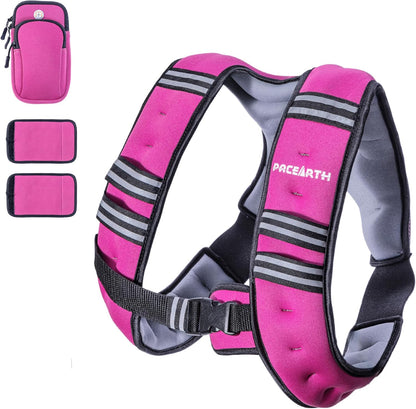 Weighted Vest,4Lb/6Lb/10Lb/12Lb/16Lb/20Lb/25Lb/30Lb Weight Vest with Reflective Stripe, Body Weight Vests Adjustable for Men, Women Workout, Strength Training, Running, Walking, Jogging