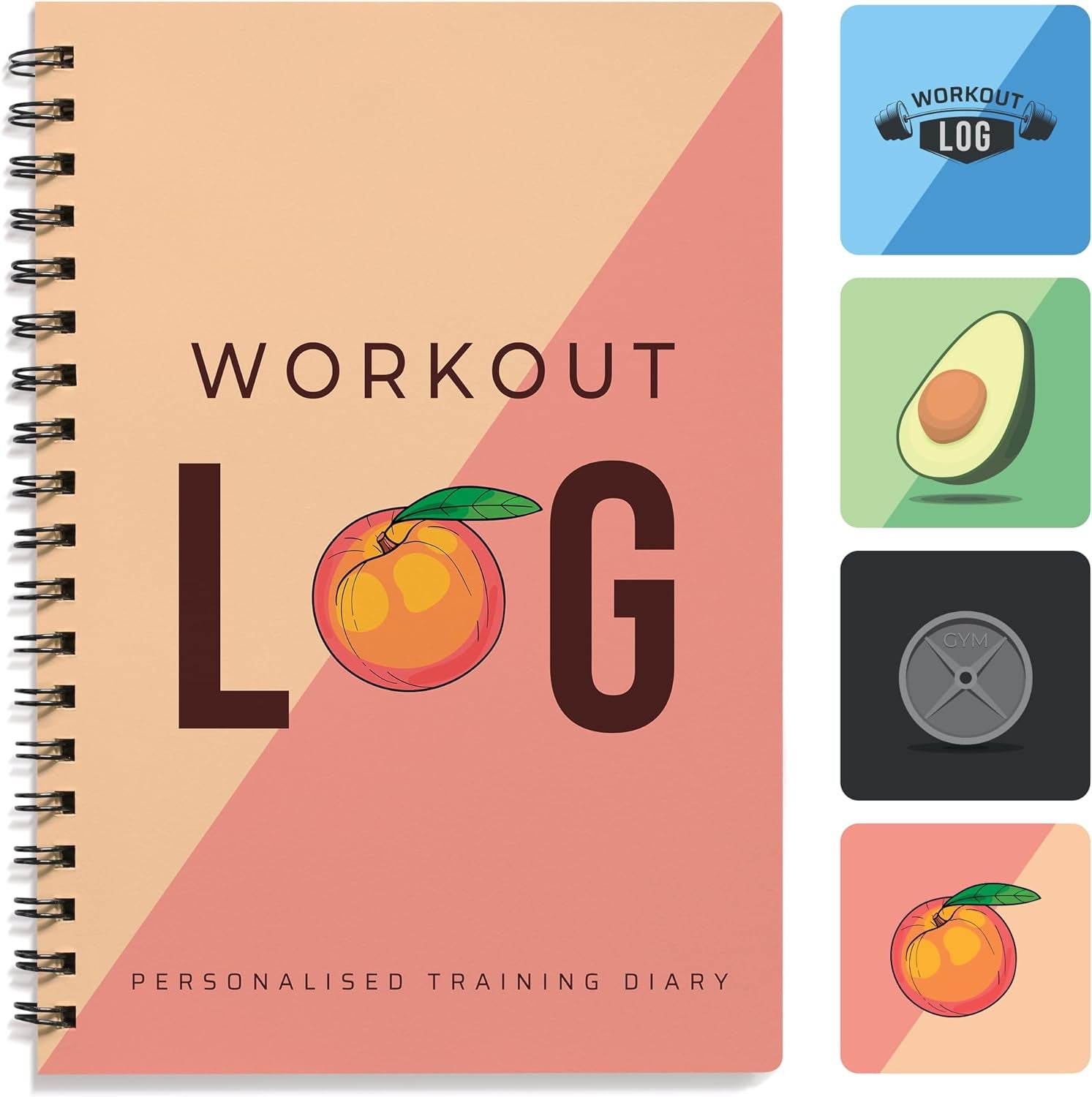 Workout Planner for Daily Fitness Tracking & Goals Setting - A5 Size, 6” X 8”, Charcoal Gray - Men & Women Personal Home & Gym Training Diary - Log Book Journal - by