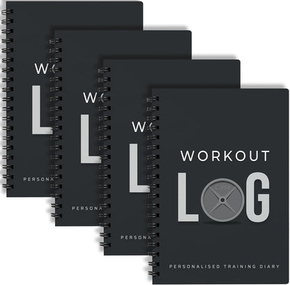 Workout Planner for Daily Fitness Tracking & Goals Setting - A5 Size, 6” X 8”, Charcoal Gray - Men & Women Personal Home & Gym Training Diary - Log Book Journal - by