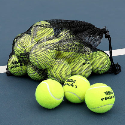 Pressureless Training Tennis Balls - Available in 12 or 18 Count with Mesh Carry Bag, Four Color Options for Beginners