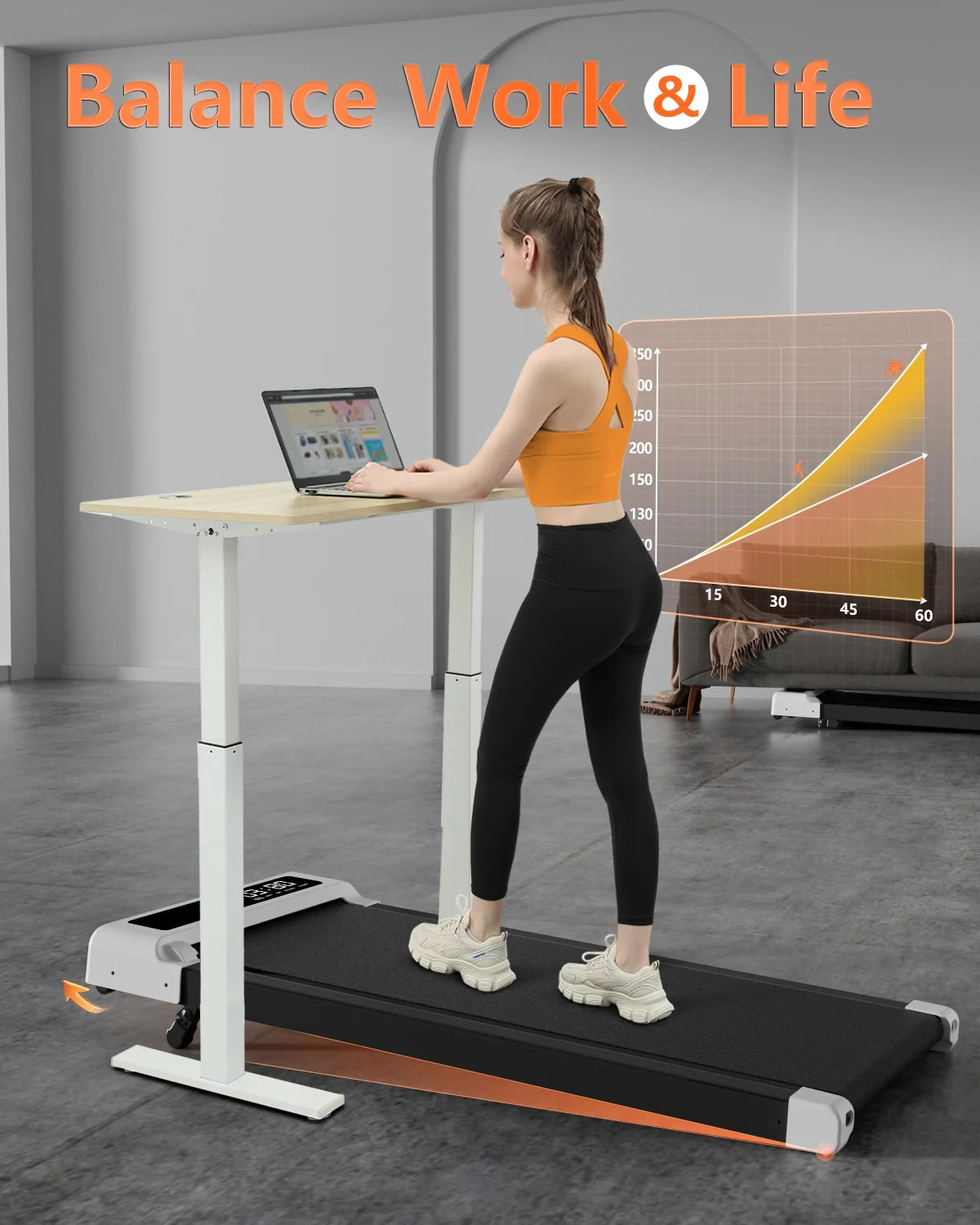 Incline Walking Pad Treadmill - 2-in-1 Compact Treadmill for Walking and Jogging, 2.5HP for Home Office with Remote Control and LED Display